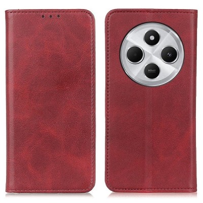 Redmi 14C 4G / 14R 5G / A4 5G / Poco C75 4G "Split" красный кожаный чехол-книжка | Vacins.lv