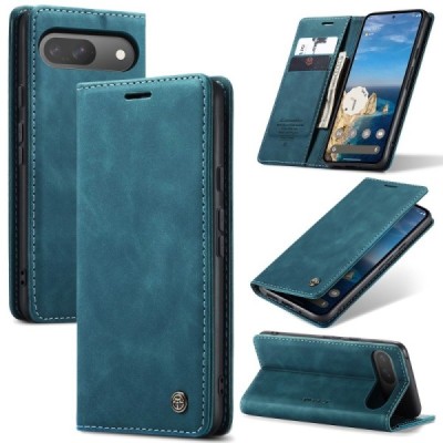 Google Pixel 9 (Pixel 9 Pro) CaseMe Retro открываемый, зелёный, кожаный чехол – книжка | Vacins.lv