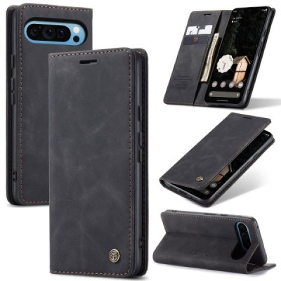 Google Pixel 9 Pro XL CaseMe Retro открываемый, Чёрного цвета, кожаный чехол – книжка | Vacins.lv