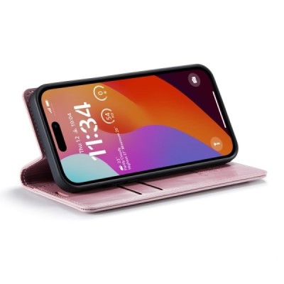 Samsung Galaxy A35 CaseMe Leather открываемый, розового цвета, кожаный чехол – книжка | Vacins.lv