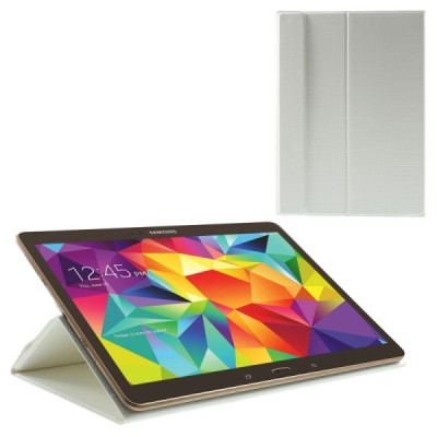 Samsung Galaxy Tab S 10.5 (T805, T800) atverčiamas baltas odinis dėklas / Priedai.lt