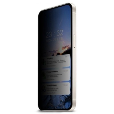 Google Pixel 9 (9 Pro) "Calans" Tempered Glass privāta melns ekrāna aizsargstikls | Vacins.lv