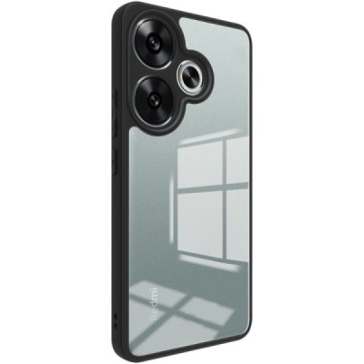 Poco F6 5G "Imak" твердый силиконовый (TPU) прозрачный (с черной рамкой) чехол | Vacins.lv