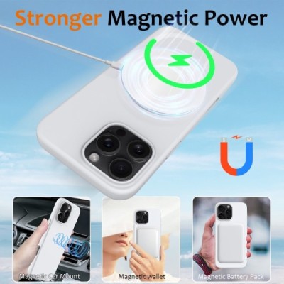 Apple iPhone 16 Pro "Shell" MagSafe cieta silikona (TPU) balts apvalks | vacins.lv