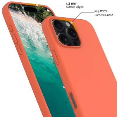 Apple iPhone 16 Pro "Shell" MagSafe cieta silikona (TPU) oranžs apvalks | vacins.lv