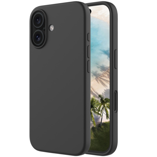 "Shell" твердый силиконовый (TPU) чехол - чёрный (iPhone 16)