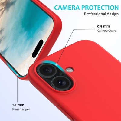 Apple iPhone 16 "Shell" cieta silikona (TPU) apvalks - sarkans | vacins.lv