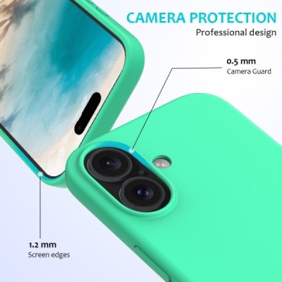 Apple iPhone 16 "Shell" cieta silikona (TPU) zaļš apvalks | vacins.lv