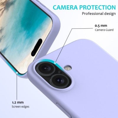 Apple iPhone 16 "Shell" твердый (TPU) силиконовый фиолетовый чехол | Vacins.lv