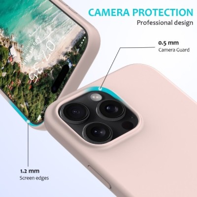 Apple iPhone 16 Pro Max "Shell" cieta silikona (TPU) rozā apvalks | vacins.lv