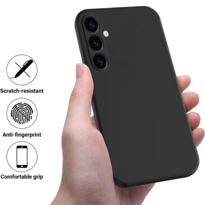 Samsung Galaxy S24 FE "Shell" твердый (TPU) силиконовый чехол - чёрный | Vacins.lv