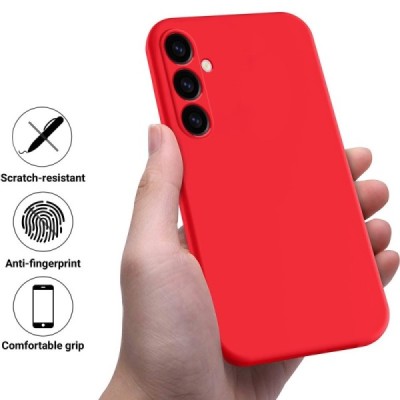 Samsung Galaxy S24 FE "Shell" твердый (TPU) силиконовый чехол - красный | Vacins.lv