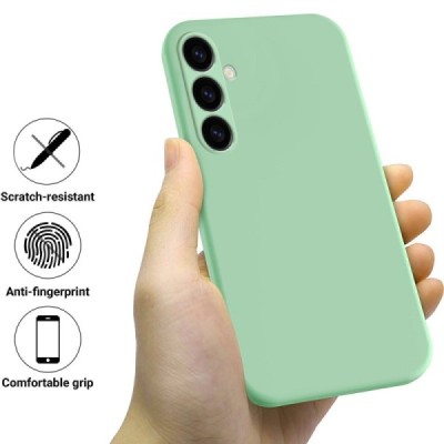 Samsung Galaxy S24 FE "Shell" твердый (TPU) силиконовый чехол - зелёный | Vacins.lv