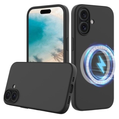 Apple iPhone 16 "Shell" MagSafe cieta silikona (TPU) melns apvalks | vacins.lv