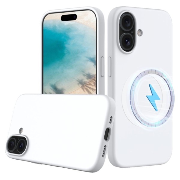 "Shell" MagSafe твердый силиконовый (TPU) чехол - белый (iPhone 16 Plus
