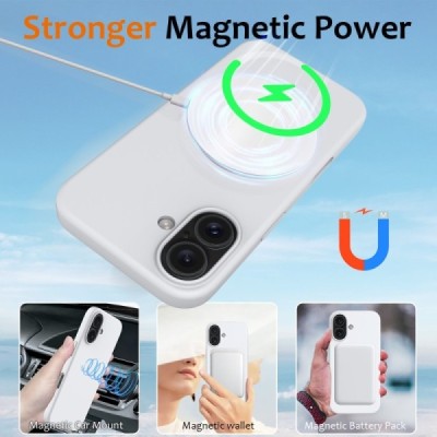 Apple iPhone 16 Plus "Shell" MagSafe твердый силиконовый (TPU) белое чехол | Vacins.lv