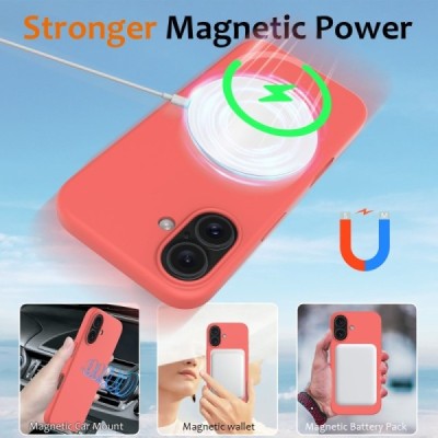 Apple iPhone 16 Plus "Shell" MagSafe cieta silikona (TPU) rozā apvalks | vacins.lv