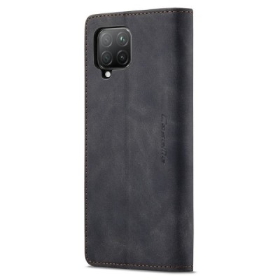 Huawei P40 lite CaseMe Retro solīds atvēramais ādas melns maciņš - maks | Vacins.lv