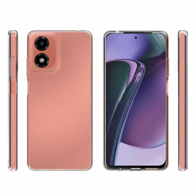 Твердый силиконовый чехол (TPU) для Motorola Moto E14 4G, G04 4G, G04s 4G, G24 4G, прозрачный | Vacins.lv