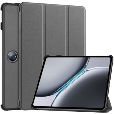 OnePlus Pad 2 (OnePlus Pad Pro) серый кожаный чехол-книжка (складной) | Vacins.lv