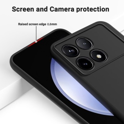 Xiaomi Poco X6 Pro 5G (Redmi K70E) "Shell" cieta silikona (TPU) apvalks - melns | vacins.lv