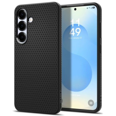 Samsung Galaxy S25+ "Spigen" Liquid Air melns cieta silikona apvalks | vacins.lv