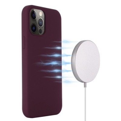 Apple iPhone 14 Pro Max "Shell" MagSafe твердый силиконовый (TPU) бордовый чехол | Vacins.lv