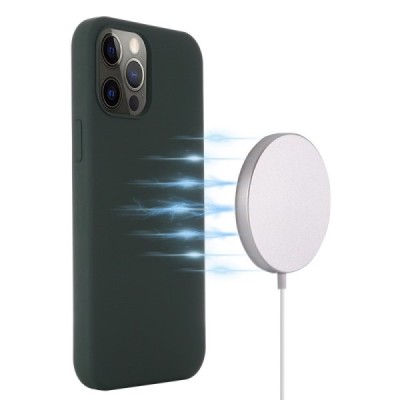 Apple iPhone 14 Pro Max "Shell" MagSafe твердый силиконовый (TPU) темно-зеленый чехол | Vacins.lv