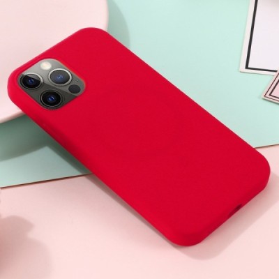 Apple iPhone 14 Pro Max "Shell" MagSafe cieta silikona (TPU) sarkans apvalks | vacins.lv