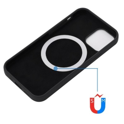 Apple iPhone 14 Pro "Shell" MagSafe cieta silikona (TPU) melns apvalks | vacins.lv