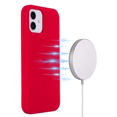 Apple iPhone 14 Pro "Shell" MagSafe cieta silikona (TPU) sarkans apvalks | vacins.lv