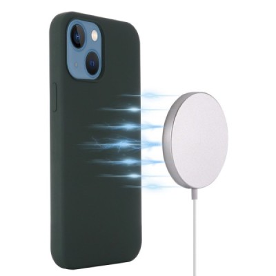 Apple iPhone 14 Plus "Shell" MagSafe cieta silikona (TPU) tumši zaļa apvalks | vacins.lv