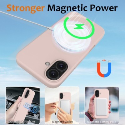 Apple iPhone 16 Plus "Shell" MagSafe cieta silikona (TPU) rozā apvalks | vacins.lv
