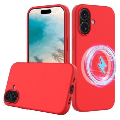 Apple iPhone 16 Plus "Shell" MagSafe cieta silikona (TPU) sarkans apvalks | vacins.lv