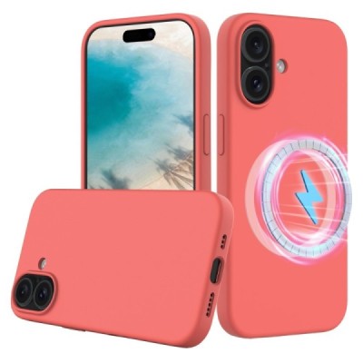 Apple iPhone 16 "Shell" MagSafe cieta silikona (TPU) rozā apvalks | vacins.lv