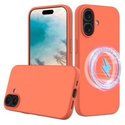 Apple iPhone 16 "Shell" MagSafe cieta silikona (TPU) oranžs apvalks | vacins.lv