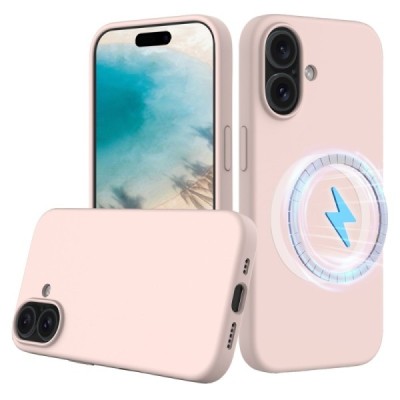 Apple iPhone 16 "Shell" MagSafe твердый силиконовый (TPU) розовый чехол | Vacins.lv
