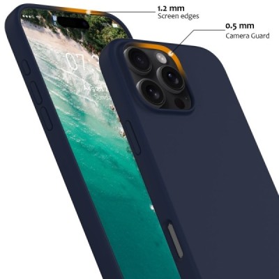 Apple iPhone 16 Pro Max "Shell" MagSafe твердый силиконовый (TPU) тёмно-синий чехол | Vacins.lv