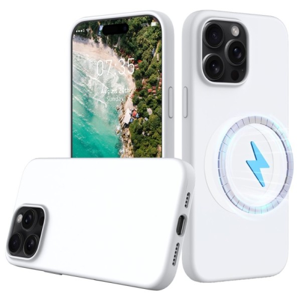 "Shell" MagSafe твердый силиконовый (TPU) чехол - белый (iPhone 16 Pro Max)