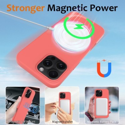 Apple iPhone 16 Pro Max "Shell" MagSafe cieta silikona (TPU) rozā apvalks | vacins.lv