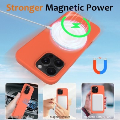 Apple iPhone 16 Pro Max "Shell" MagSafe cieta silikona (TPU) oranžs apvalks | vacins.lv