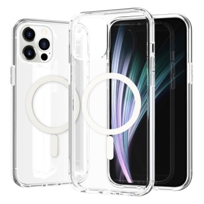 "Tubi" MagSafe Apple iPhone 12 Pro Max dzidrs, caurspīdīgs cieta silikona apvalks aizmugurējais vāciņš | vacins.lv