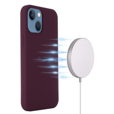 Apple iPhone 15 Plus "Shell" MagSafe твердый силиконовый (TPU) бордовый чехол | Vacins.lv