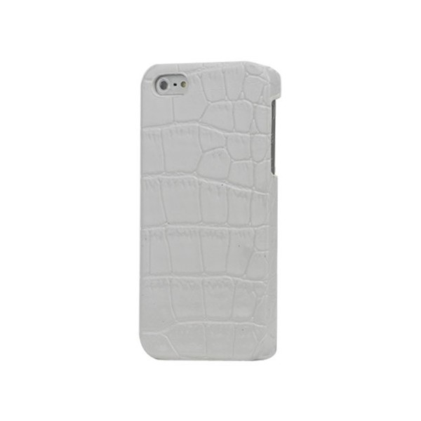 Telefona apvalks ar krokodila ādas imitāciju - balts (iPhone 5 / 5S / SE 2016)