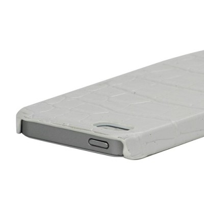 Apple iPhone 5S balts telefona apvalks ar krokodila ādas imitāciju / Vacins.lv