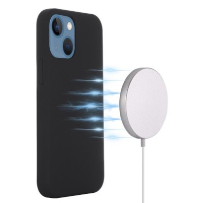 Apple iPhone 15 Plus "Shell" MagSafe твердый силиконовый (TPU) чёрный чехол | Vacins.lv