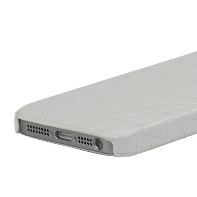 Apple iPhone 5S balts telefona apvalks ar krokodila ādas imitāciju / Vacins.lv