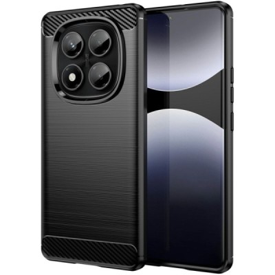 Твердый силиконовый чехол "Carbon" (TPU) для Xiaomi Redmi Note 14 Pro 4G чёрного цвета | Vacins.lv