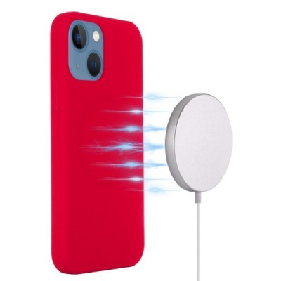 Apple iPhone 15 "Shell" MagSafe твердый силиконовый (TPU) красный чехол | Vacins.lv