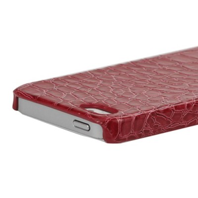 Apple iPhone 5S sarkans telefona apvalks ar krokodila ādas imitāciju / Vacins.lv